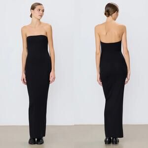 NWT Eterne Butter Rib Tube Maxi Dress in‎ Black Size Large